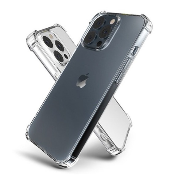 [리퍼브] 카399신지모루 범퍼 강화 4DX 에어팁 젤리 휴대폰 케이스 아이폰13프로 - 투명