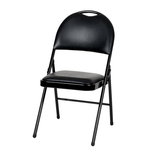[세컨더리] 도리퍼니처 쿠션 분체 접이식 의자 /회의 사무용 다용도의자,블랙