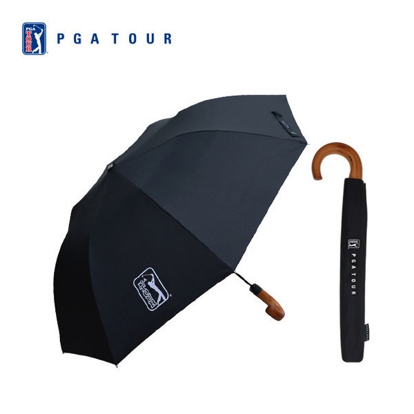[새상품] [미개봉] PGA 2단 자동 블랙우드핸들 우산